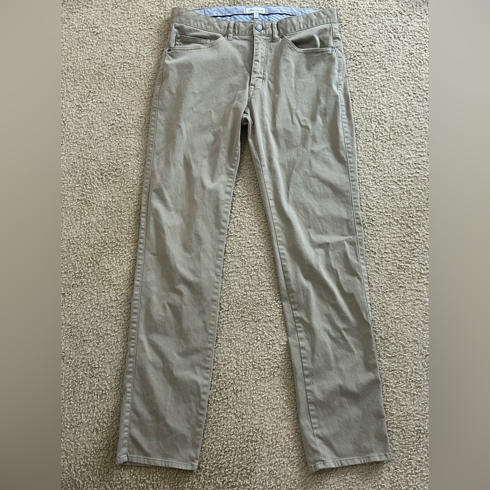 Peter Millar Pants Mens 32 (32x33) Khaki Signature Sateen 5-Pocket Golf Pants - Picture 9 of 9